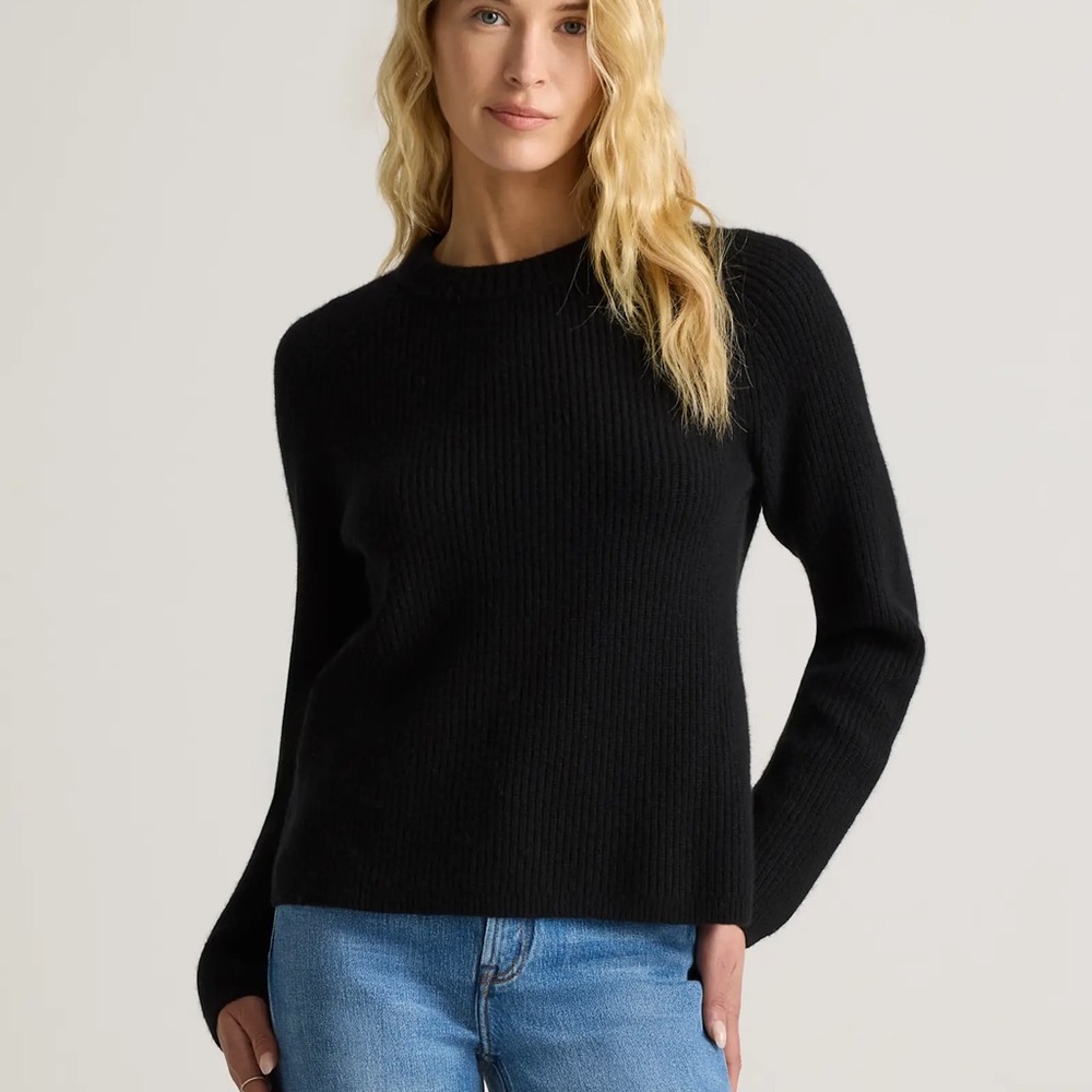 Quince Mongolian Cashmere Fisherman Crewneck Sweater